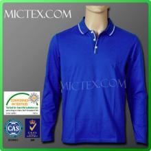 double-colors collar for men\'s polo shirt 100 cotton long sleeve pique