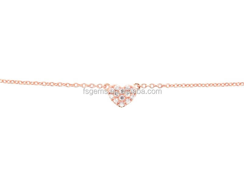 Meilleurs produits de vente en collier coeur en or rose 14k