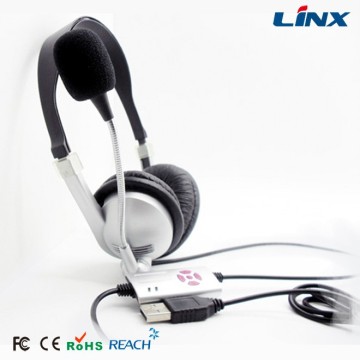 Call Center Headset Flexible Headphones with Mic