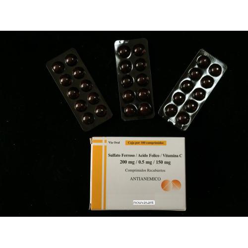 Ferrous Sulfate + Folic Acid + Vitamin C Tablet