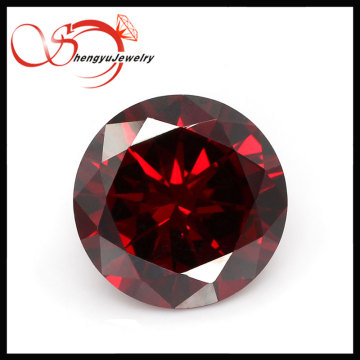 Round Shape Faceted Garnet 10mm Cubic Zirconia