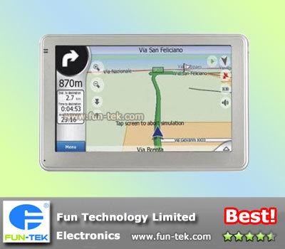 5-inch TFT-LCD Car GPS Navigator Tracker Video MP3 MP4 FM Transmitter Bluetooth AV 2G Free MAP