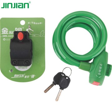 PVC coated coil steel cable key bike lock