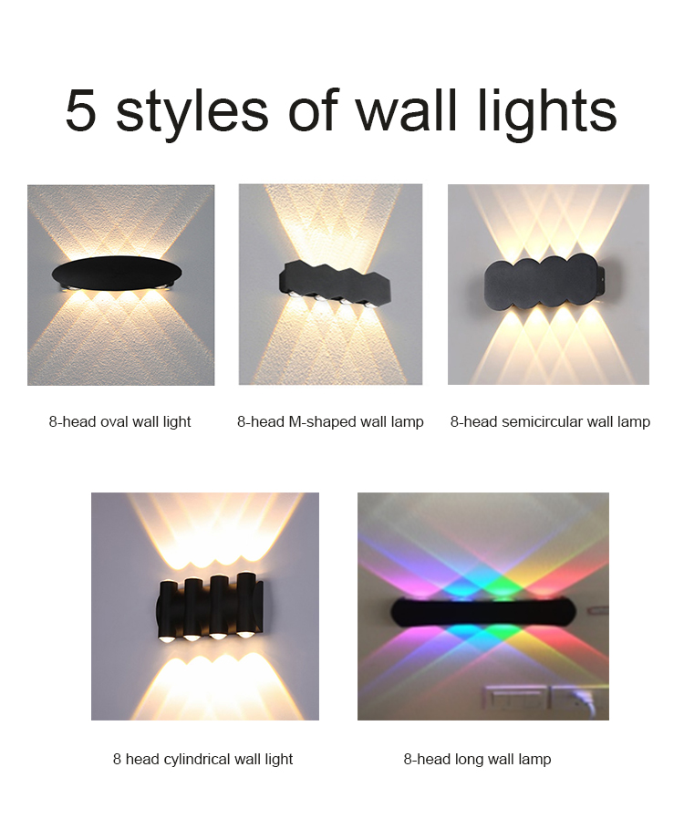 Aluminum Waterproof IP65 Wall Light LED Outdoor Wall Lamps Bedside Decoration Lighting Wall Lamp