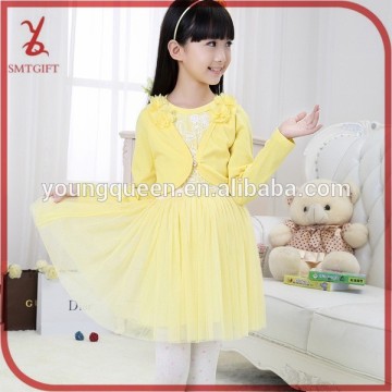 HLL48 girl spring vest leave two-piece stitching gauze princess dress