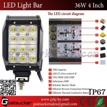 4 row led light bar 12v 36W LED Light Bar 4inch Mini led bar