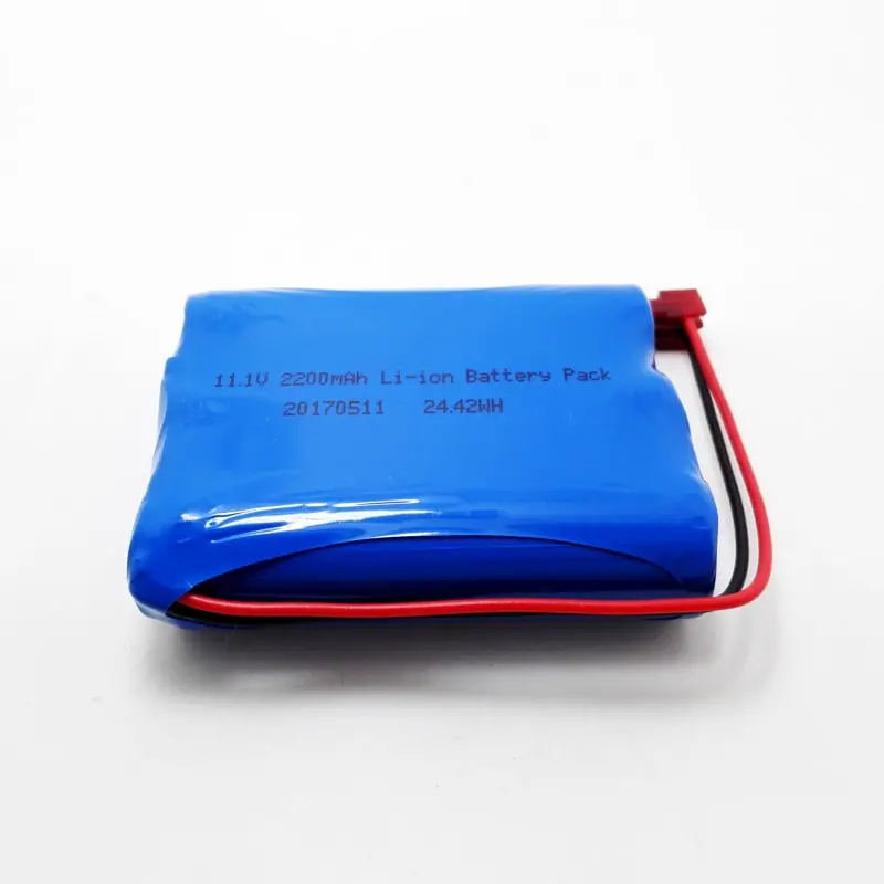 Rechargeable 3s1p 11.1V 18650 2200mAh/2400mAh/2600mAh/2800mAh Lithium Ion Battery Pack with BMS and Connector