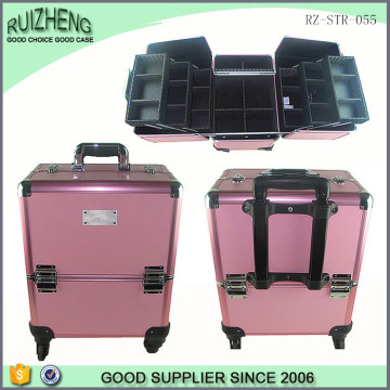 Wholesale professional pink rolling luggage trolley case suitcase