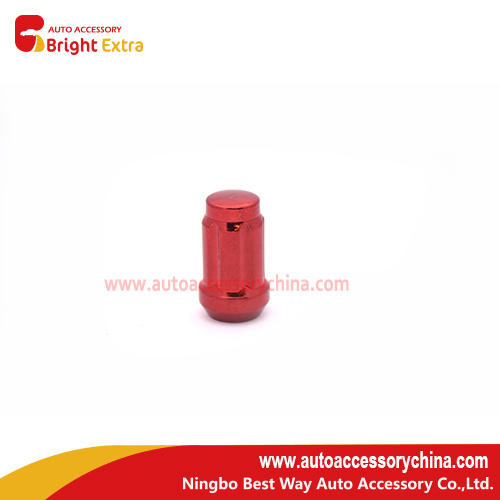 Red Close End Bulge Acorn Wheel Nut Set