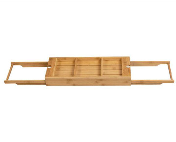 Small bamboo bathroom tub rack