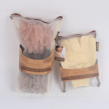 wholesale exfoliating bath gloves, nylon shower glove, colorful bath flower