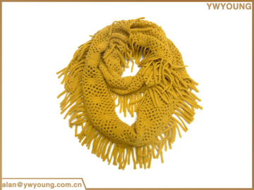 30*60cm(5cm fringe) hollow out low MOQ acrylic scarf