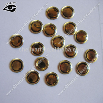 8MM Epoxy Rim Rhinestone Hot fix Rim Nailhead Coffee For Transfer