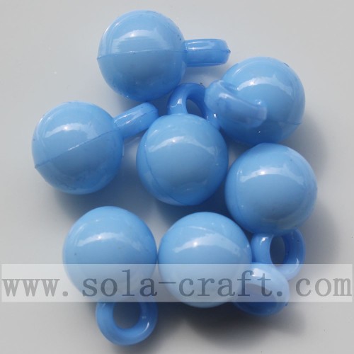 Nice Round Acrylic Assorted Solid Opaque Color Bead Pendant-