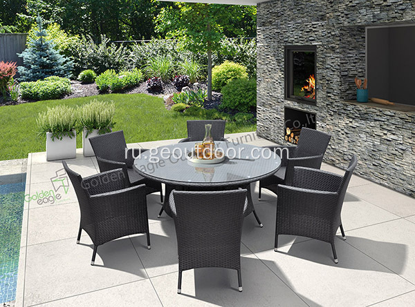 Garden++aluminium+Dining+Table+With+6+Chairs