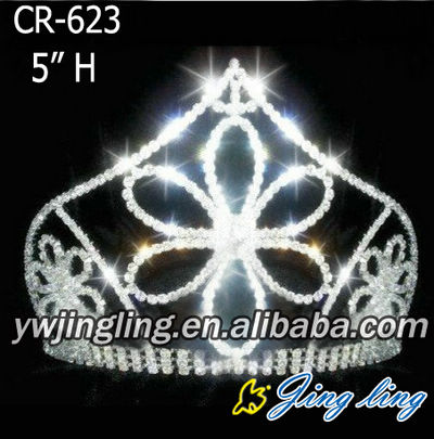 Beauty Rhinestone Flower Shape Pageant Crowns