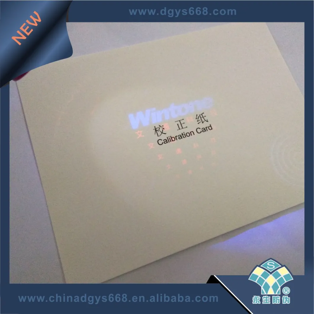 Embossed Hot Stamping Foil UV Anti-Counterfeit Logo Certificate