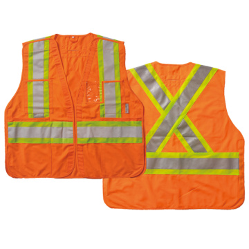 Safety vest with clear id pocket