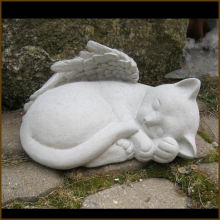 High polished stone cat of stone angle cat statue decoration marble stone angle cat statue