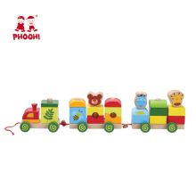  Wooden Stacking Train Preschool Toy: An Educational Animal Kids Block Set for Children