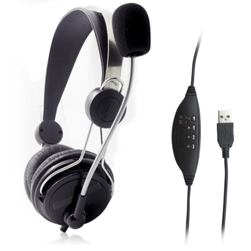 USB headphone with microphone for computer PC