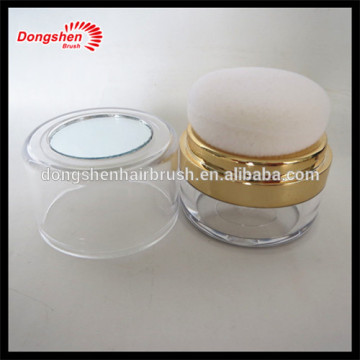 loose powder container and puff,empty powder puff containers,plastic cosmetic puff jar