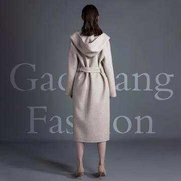 Cappotto in cashmere double face bianco riso