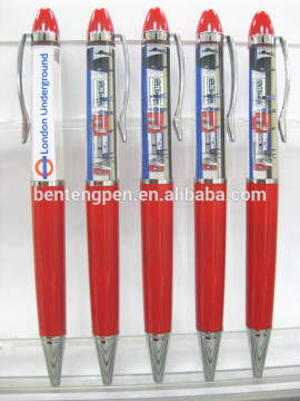 Plastic liquid filled pen with PVC sliding fillings ,London Undergroud.P80073