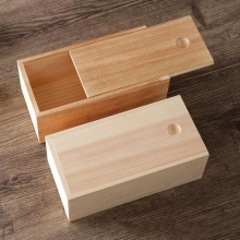 Hot Sale Natural Solid Wood Sliding Wooden Box