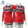 Oanpast reade lange mouwen cheerleading training outfits