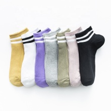 High quality eco-friendly thin stripe ankle boat socks