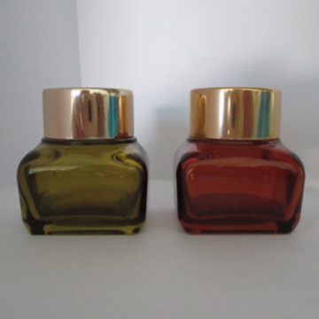 decorative glass storage jars with silver lid