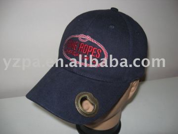 baseball cap with bottle opener