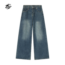 High Quality Trouser Baggy Washed Wide Leg Jeans for Men