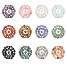 Gemstone Runes Set of 25 Engraved Heart Stone with Guide Book Velvet Bag for Beginner Witchcraft/Divination/Meditation/Spiritual