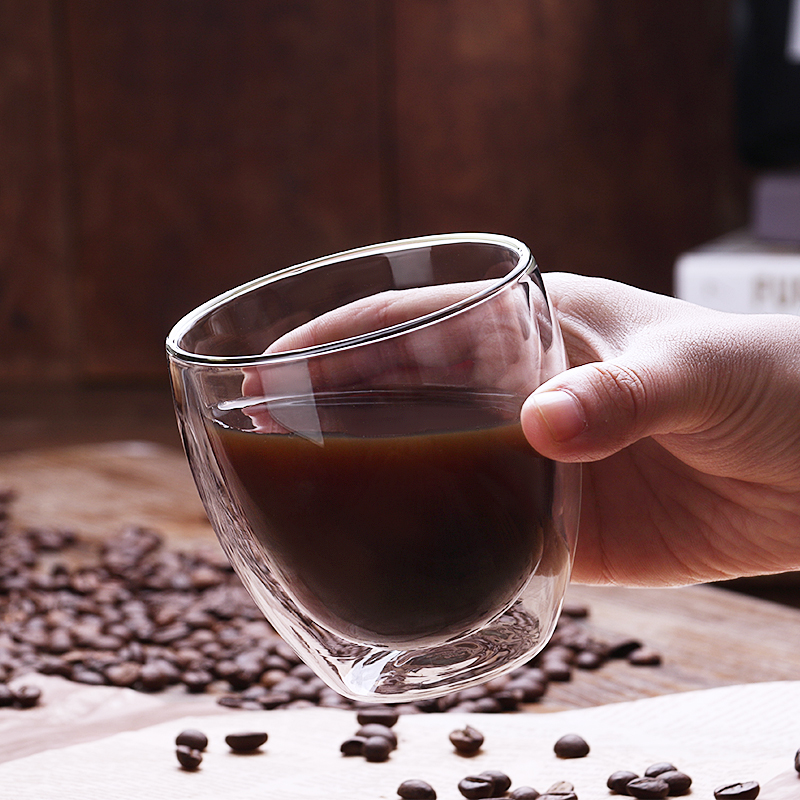 Vaso de borosilicato transparente reutilizable, taza de café para beber, vasos aislados, espresso, capuchino, tazas para bebidas calientes