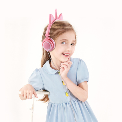 Auriculares de unicornio plegables con cable de moda para niños