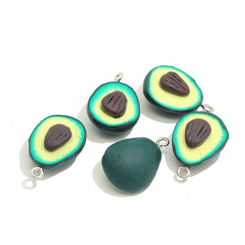 Pendientes populares en forma de aguacate Kawaii, rebanada de arcilla polimérica, 100 unids / bolsa, accesorios de moda, decoración artesanal DIY