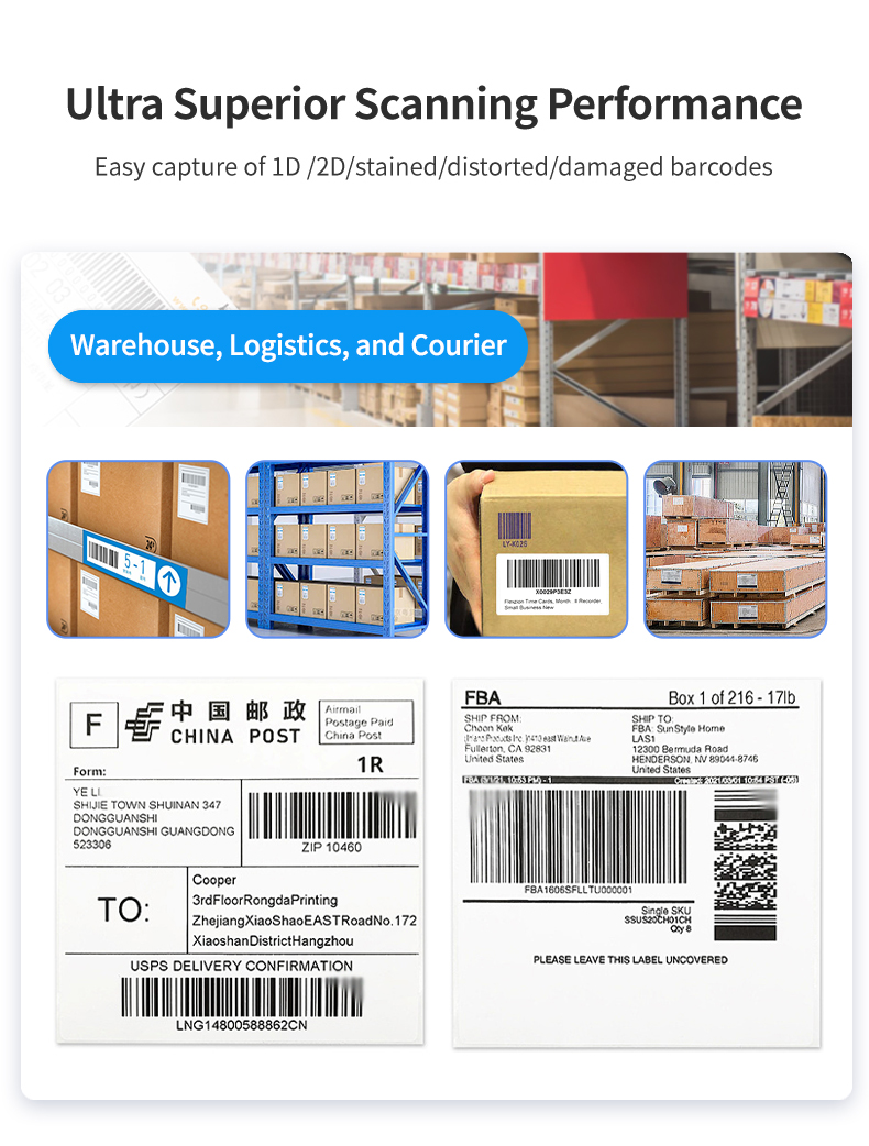 2025 Android Barcode Scanner 5000mAh Handheld Rugged Android 14 PDA  4G Wi-Fi Data RFID Inventory 1D/2D/QR Inventory Scanner T55