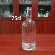 Fashion standard clear glass empty whisky bottle 750 ml
