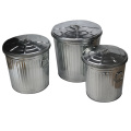 Cubos de basura para exteriores de metal para basura multiusos 55L