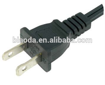 125v 15a 2 pins 2 cores UL american standard ac power cord plug