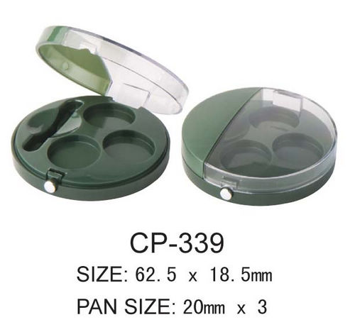 Круглая пластиковая косметическая тени для век Compact с тремя сковородами