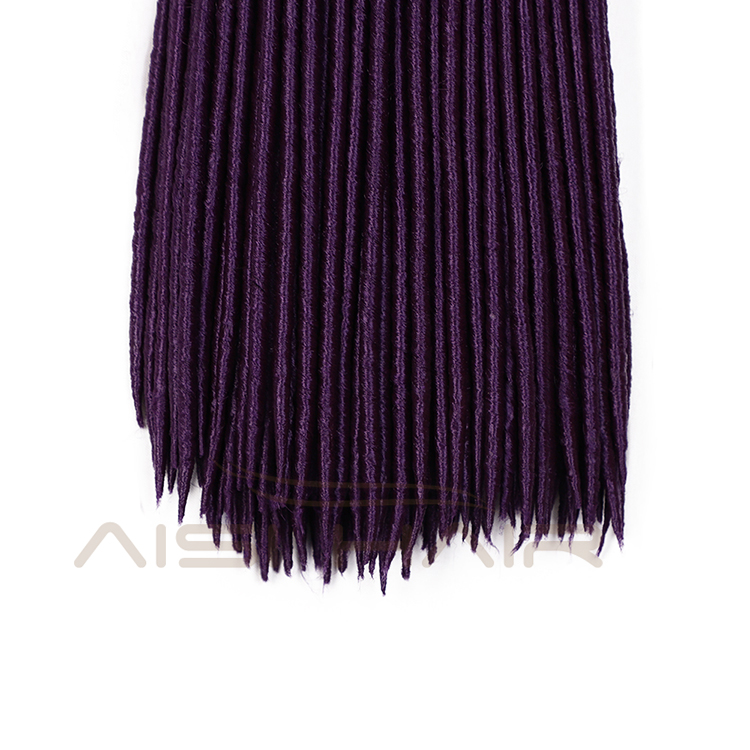 Aisi Hair Wholesale Popular Long Style Heat Resistant Synthetic Purple Color Dreadlocks Braid Hair Extensions For Black Women