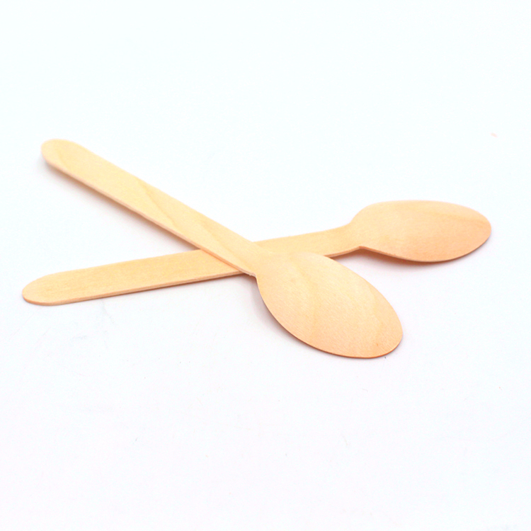 Wholesale 140Mm Disposable Wooden Spoon Set Fork And Spoon Packed In Stock