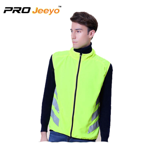Reflective Stand Collar Zipper Closure Motorcycle Gilet
