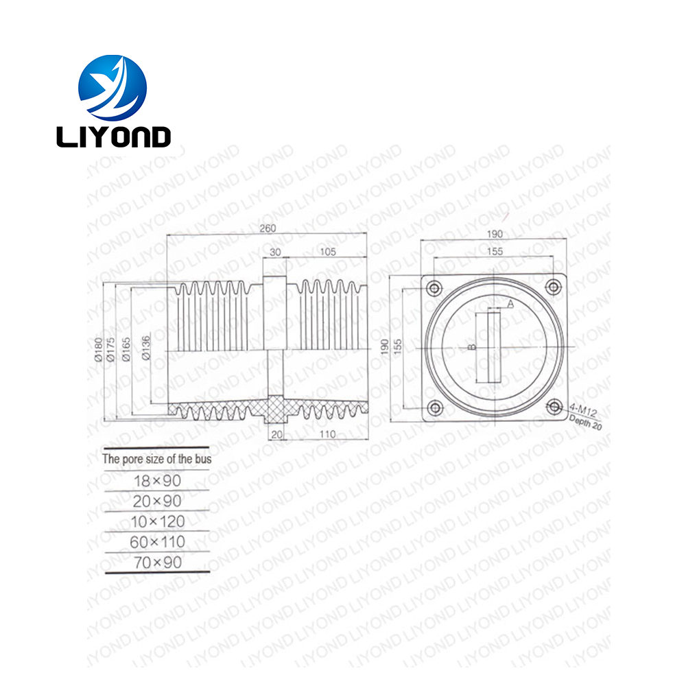 High quality anti-fouling and dirt-resistant epoxy resin insulating wall bushing for indoor switchgear