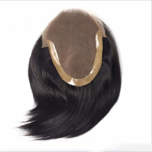 Man Toupee Hair Replacement Systems Handmade Men Wig Hairpiece 18-19cm Wave Straight Natural Remy Indian Human Hair