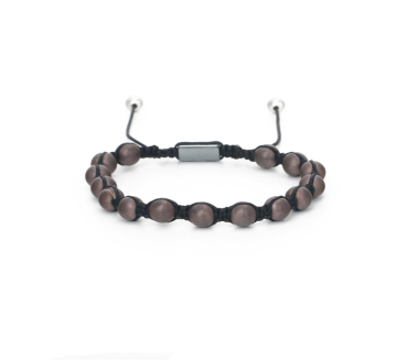 2019 Lucky Natural Gemstone Jewelry Adjustable Woven 8mm Hematite Stone Bracelet For Men