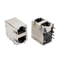 RJ45 Jack боковой вход экранированный 2x1P с EMI